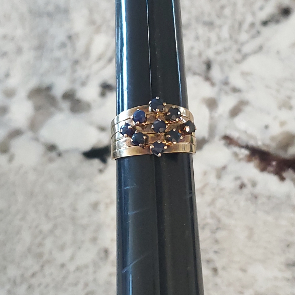 14k Yellow Gold Sapphire Vintage Harem Ring - Picture 16 of 17